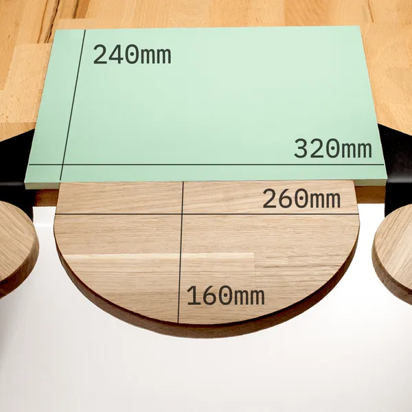 size of the desk bench work area